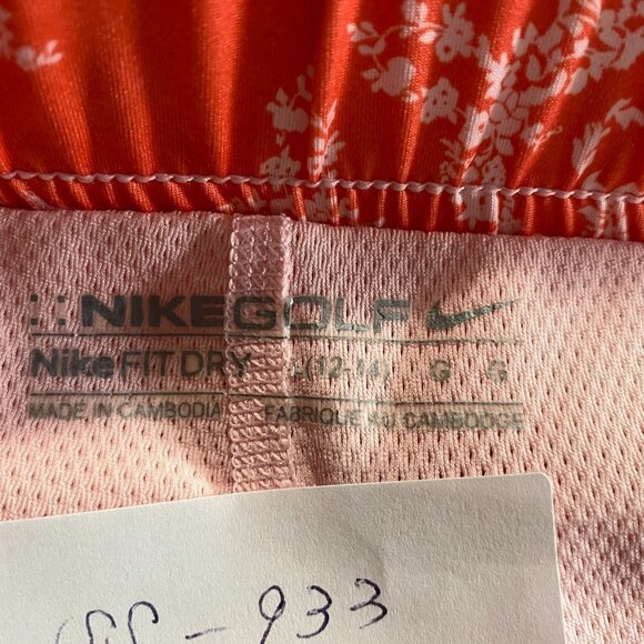Nike Golf‎ Fit Dry Skort Skirt Golf Player Print Orange Athletic Women's Large - Picture 10 of 14